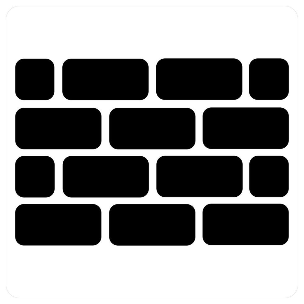 Wall and build icon concept in black filled color vector