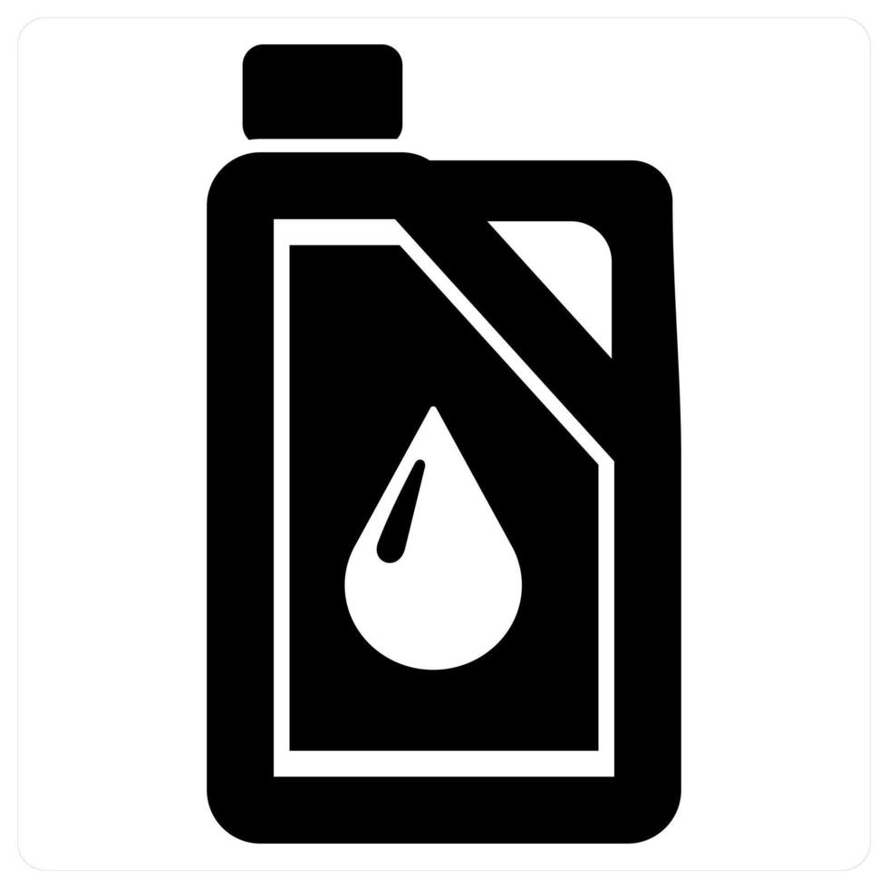 Oil Canister and can icon concept in black filled color vector