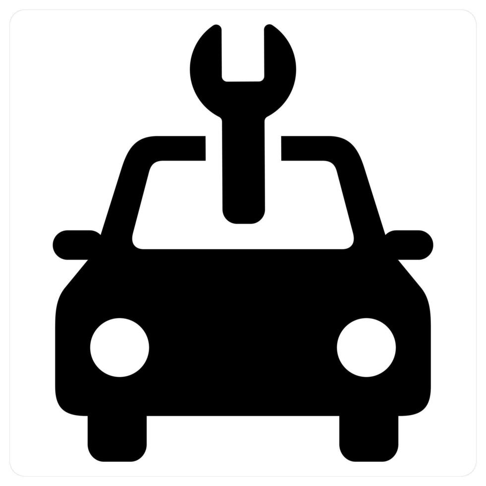 Car service and repair icon concept in black filled color vector