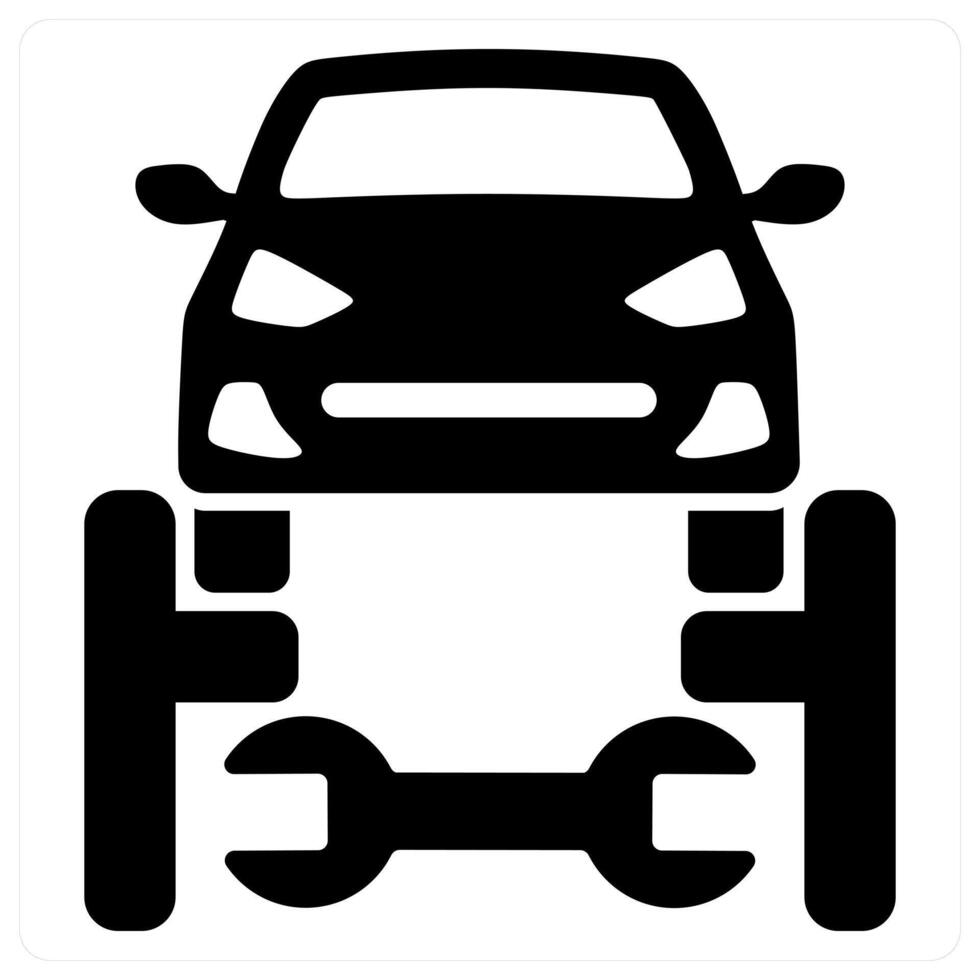 Car Repair and service icon concept in black filled color vector