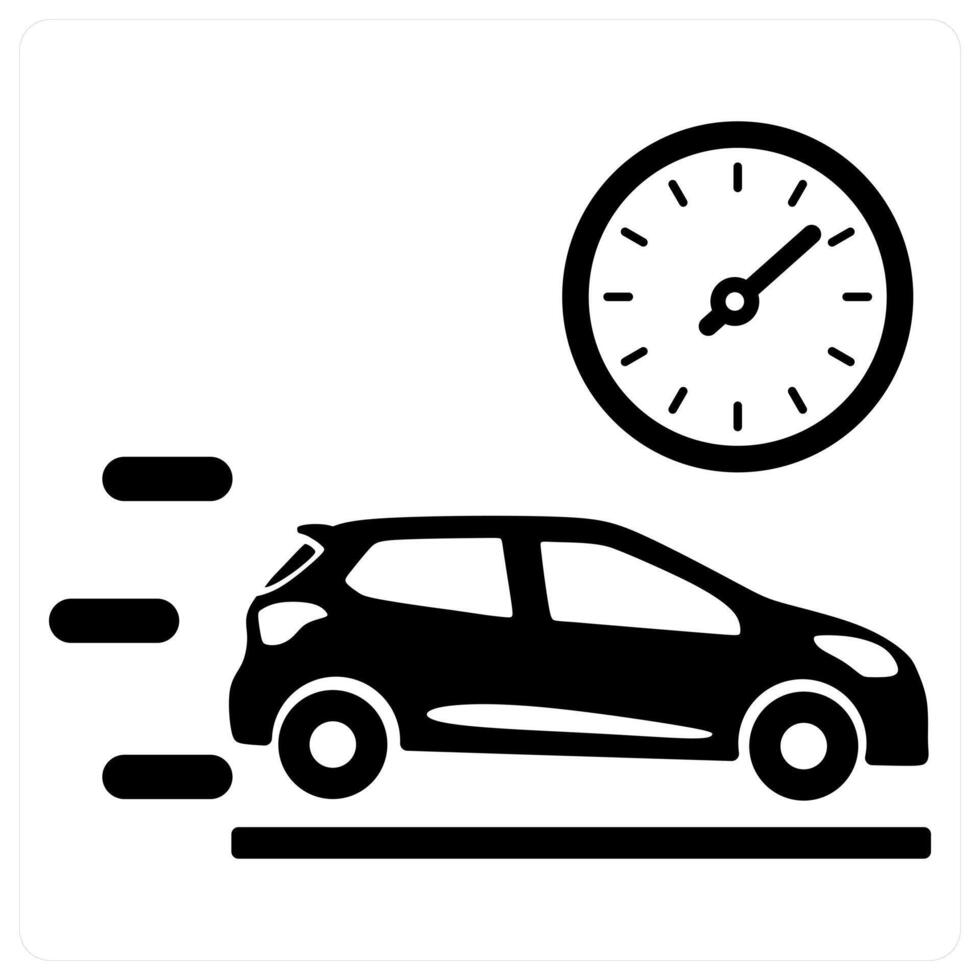 Car Speed and transportation icon concept in black filled color vector