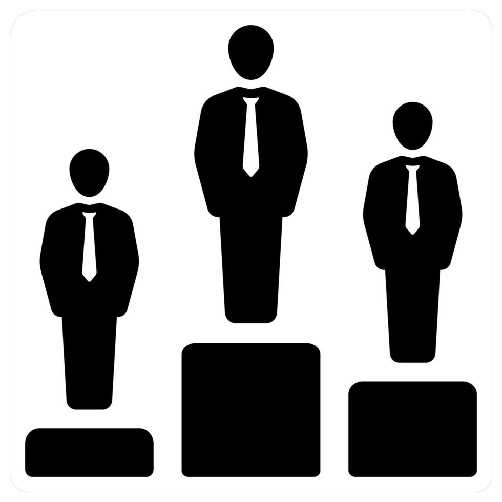 Competition and winner icon concept in black filled color vector