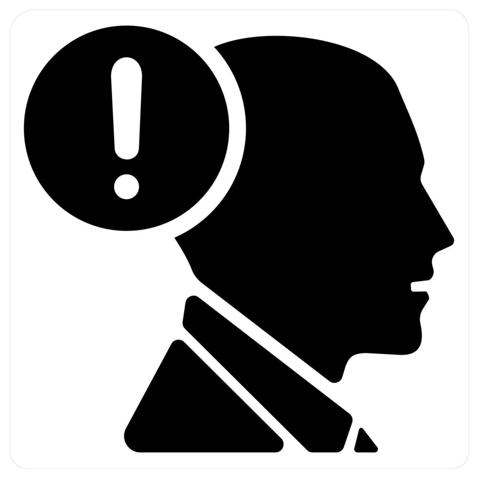 Fear and depression icon concept in black filled color vector