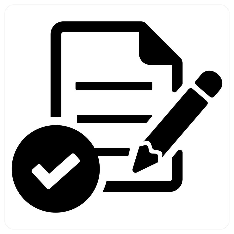 Comply and accept icon concept in black filled color vector