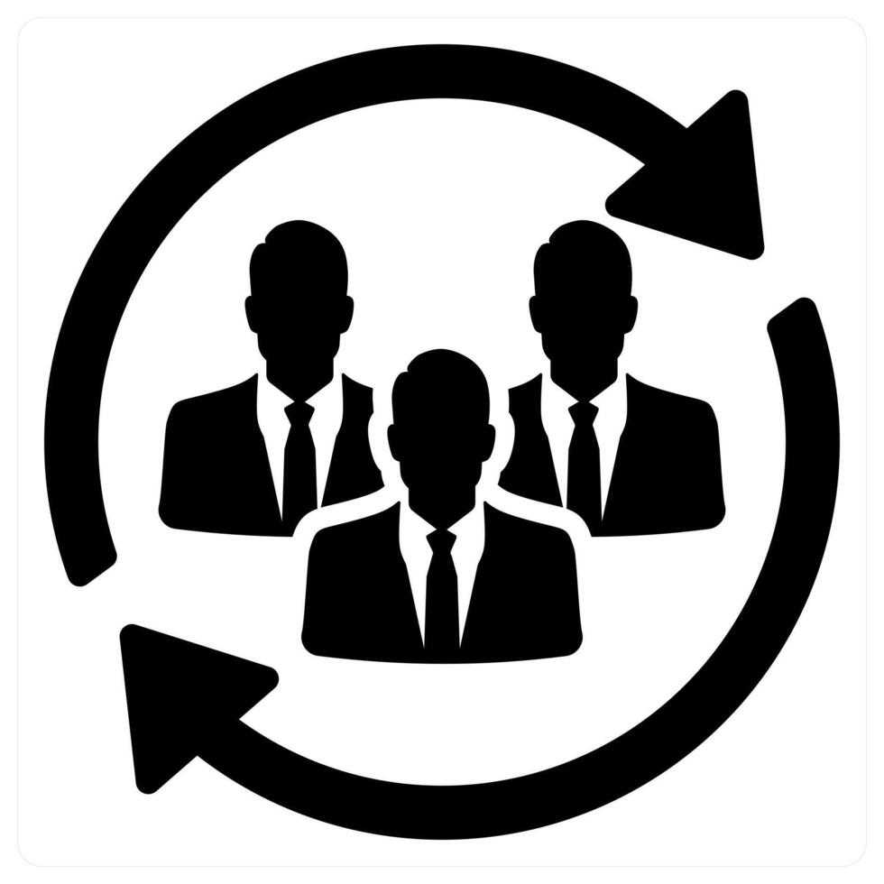 Inclusion and group icon concept in black filled color vector
