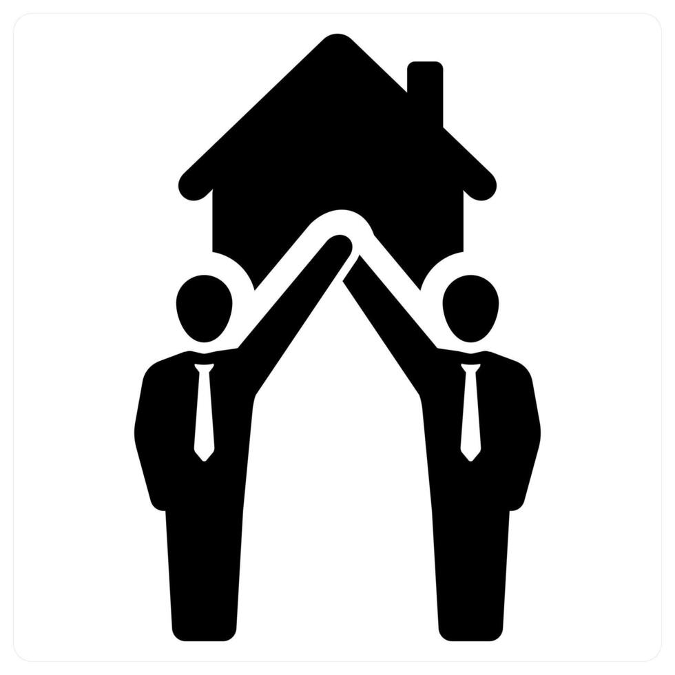 Neighbourhood and estate icon concept in black filled color vector