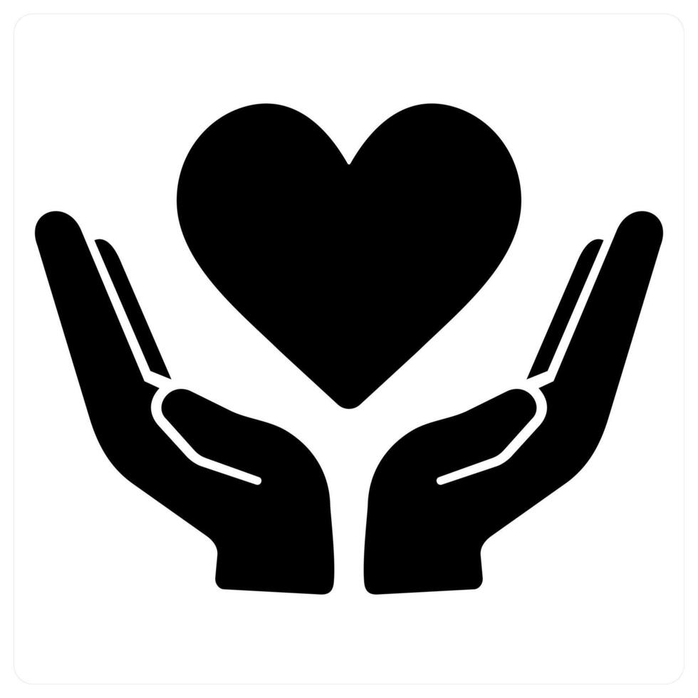 Support and help icon concept in black filled color vector