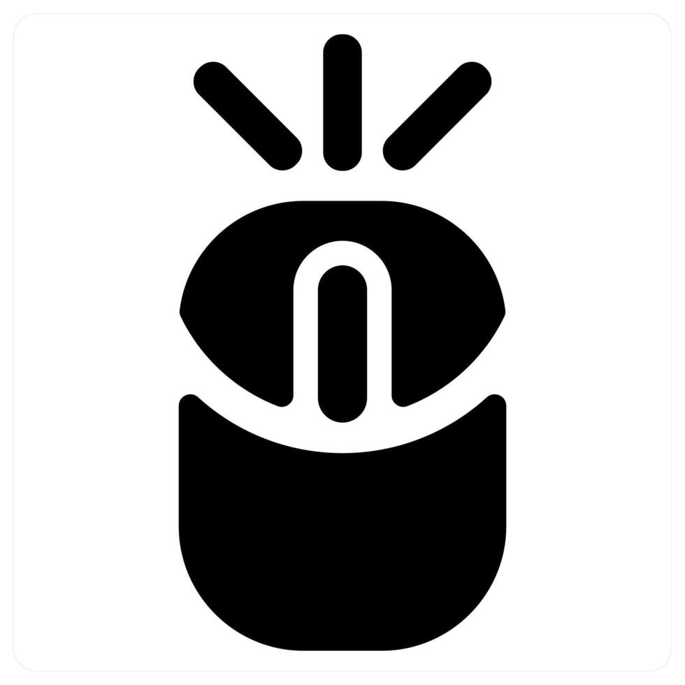 Mouse and cursor icon concept in black filled color vector