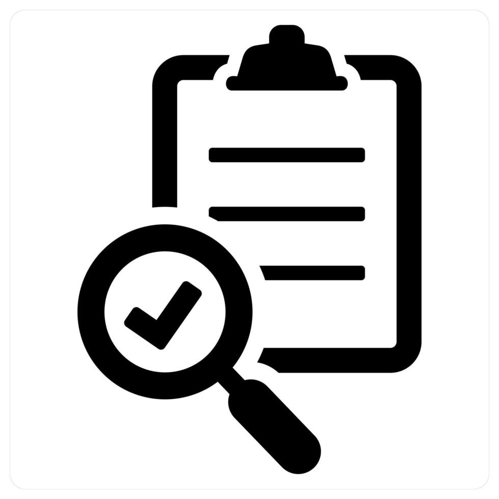 Evaluation and candidate icon concept in black filled color vector