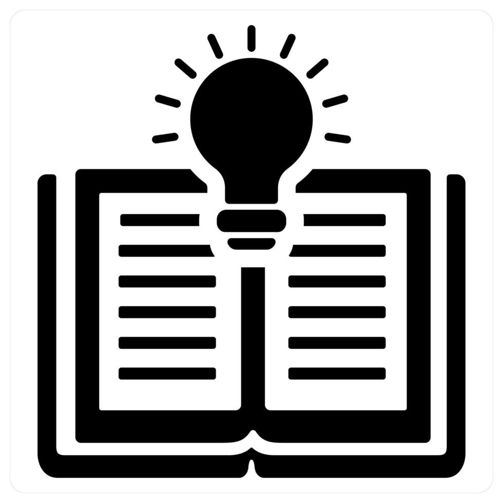 Knowledge and study icon concept in black filled color vector