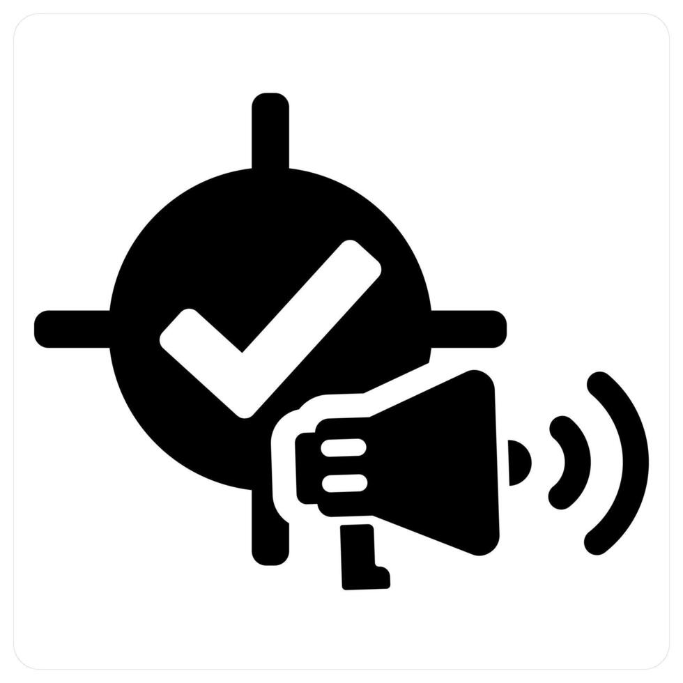 Campaign and marketing icon concept in black filled color vector