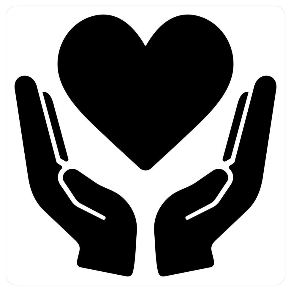 Charity and donation concept in black filled color vector