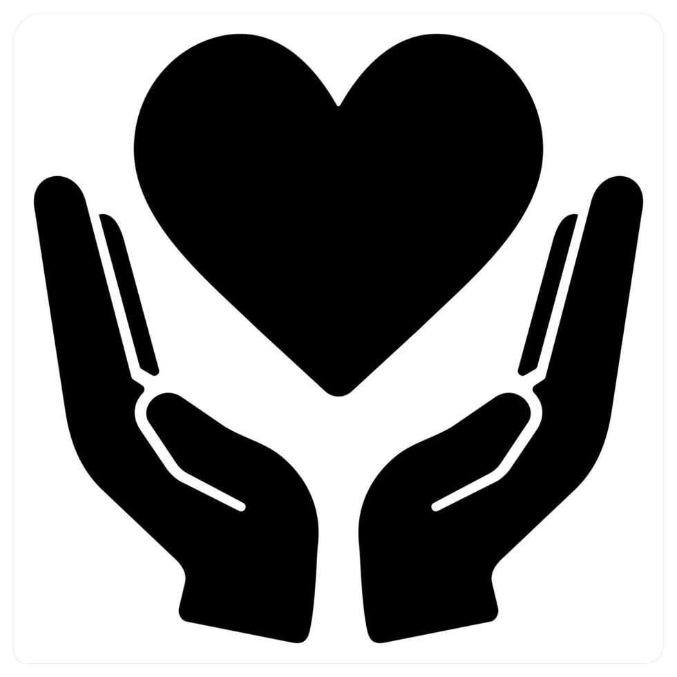 Charity and donation icon in black filled color vector