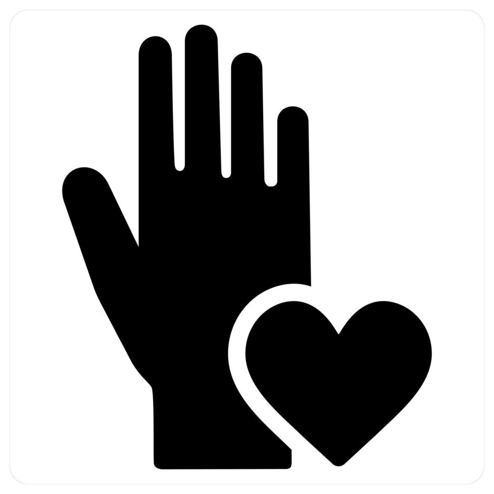 Pledge and promise icon concept in black filled color vector