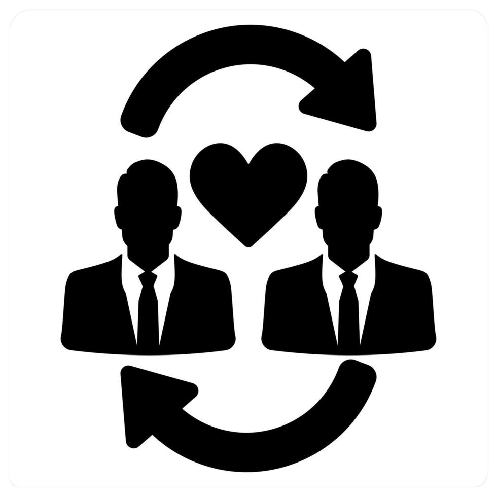 Empathy and mental icon concept in black filled color vector