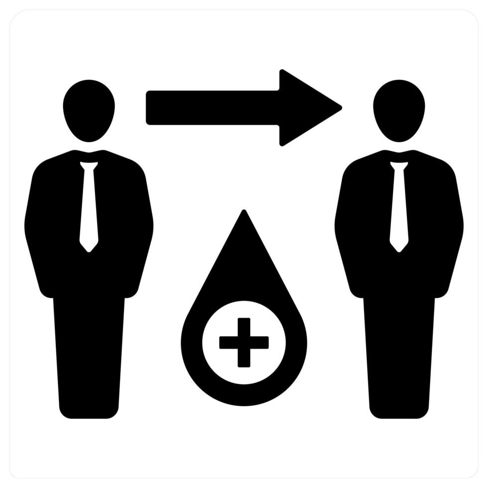 Blood Donation and donation in black filled color vector