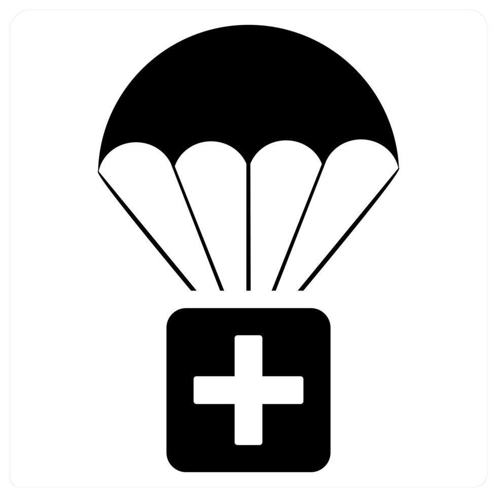 Humanitarian Aid and charity icon concept in black filled color vector