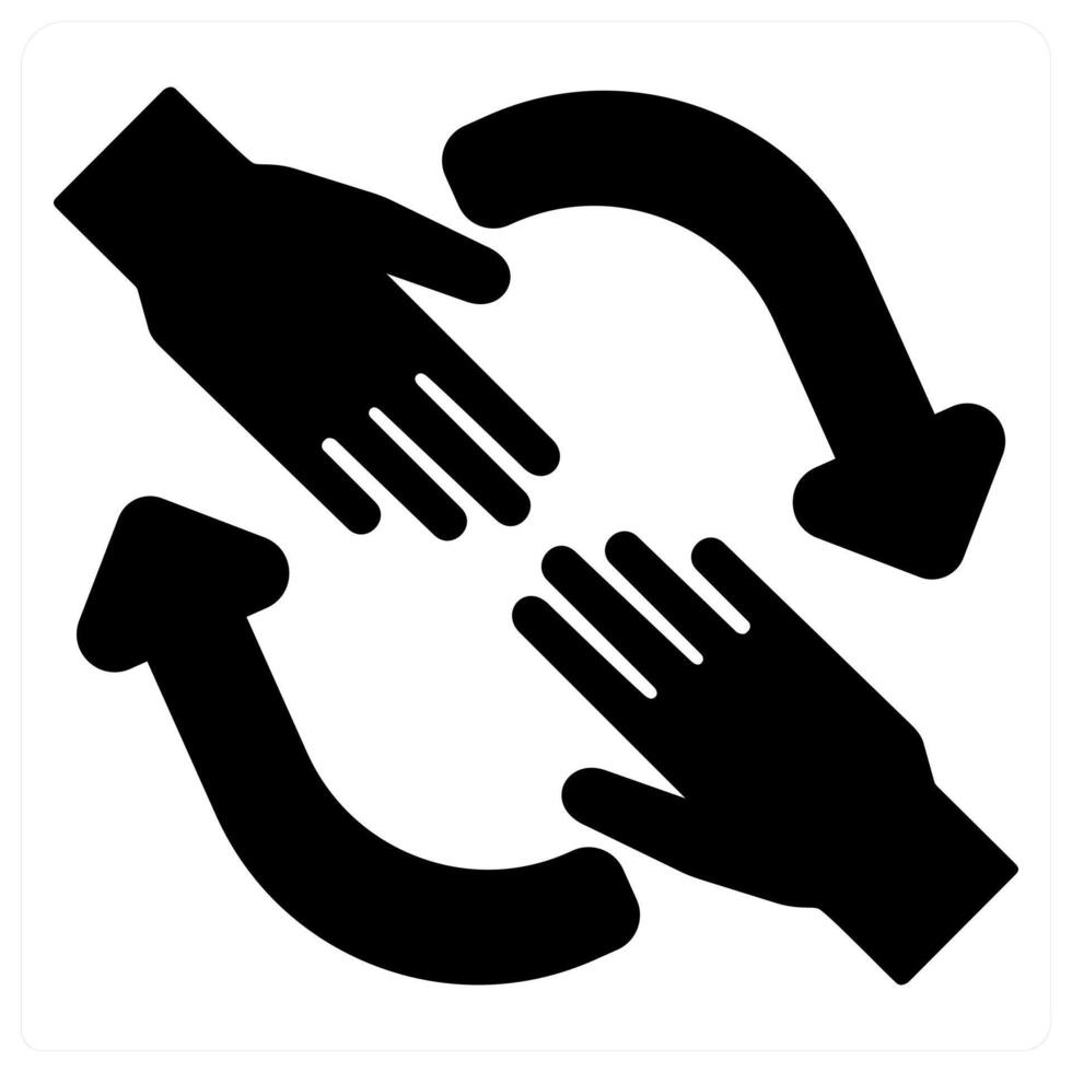 Help and support icon concept in black filled color vector