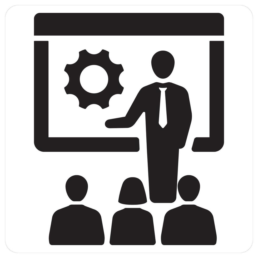 Presentation and meeting in black filled color vector