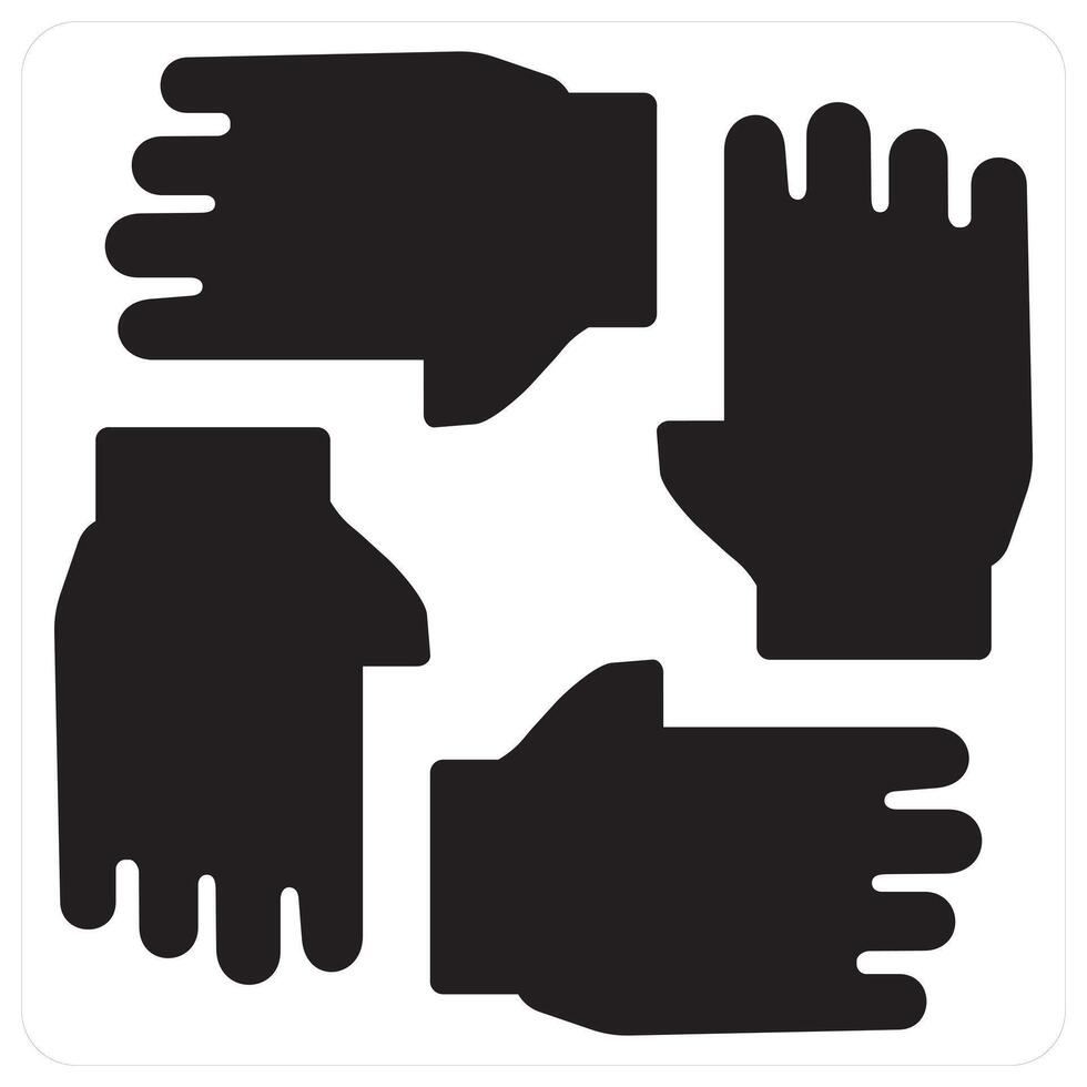 Collaboration and meeting icon concept in black filled color vector