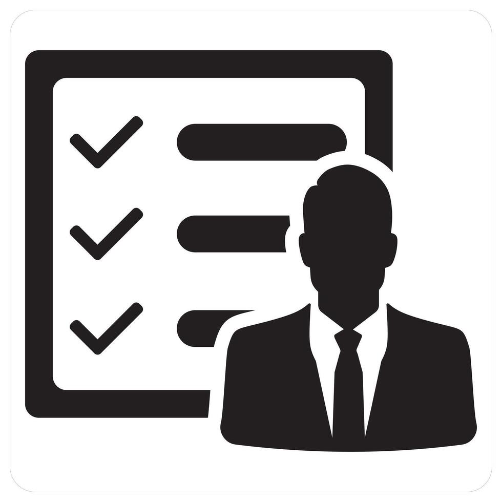Business Activity and management icon concept in black filled color vector