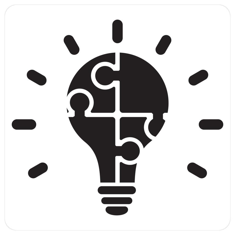 Creativity and idea in black filled color vector
