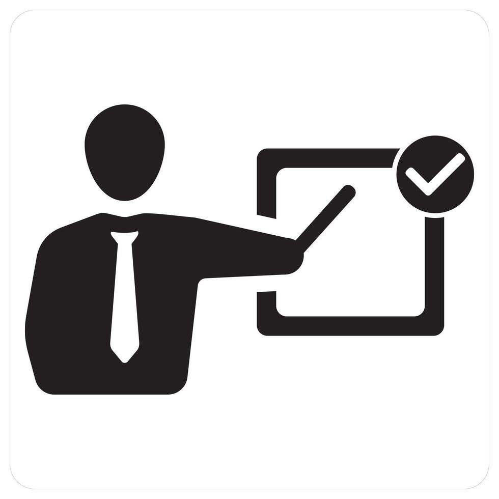 Training and mentor icon concept in black filled color vector