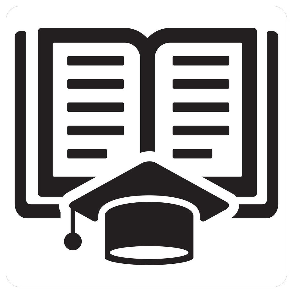 E-learning and education icon concept in black filled color vector
