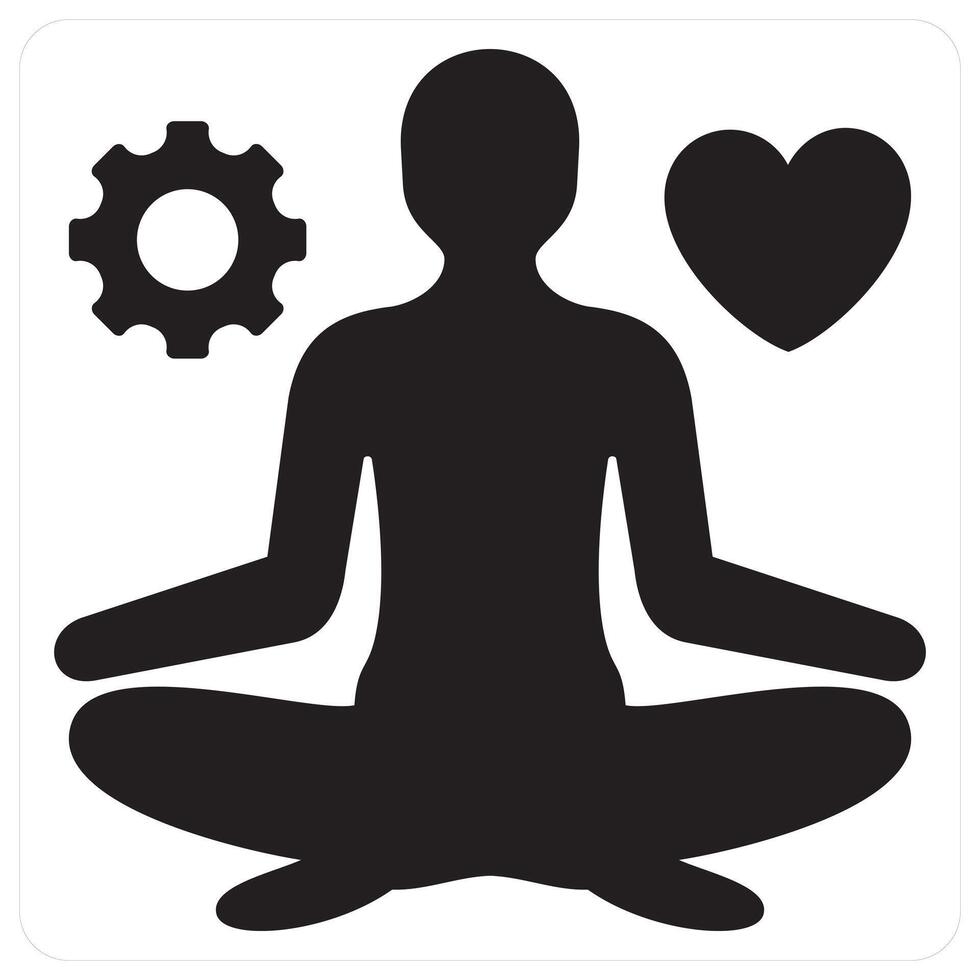 Stress management and anxiety icon concept in black filled color vector