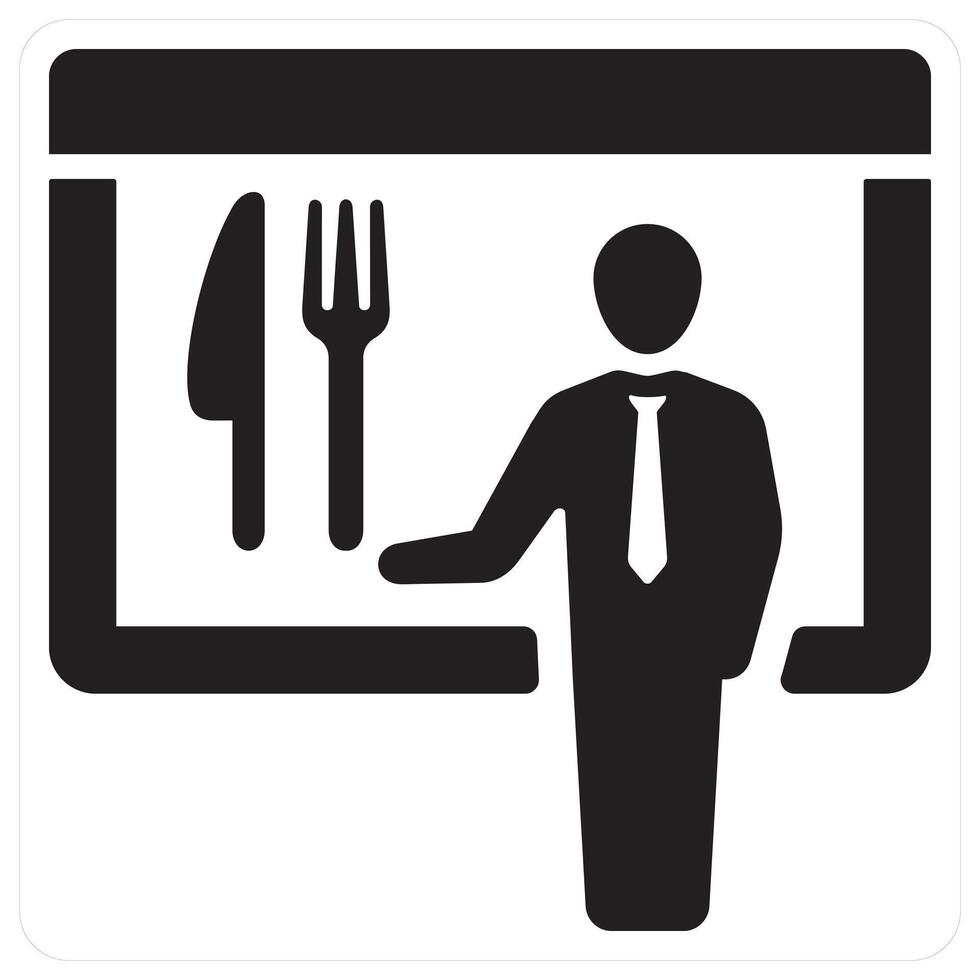 Menu and menu card icon concept in black filled color vector