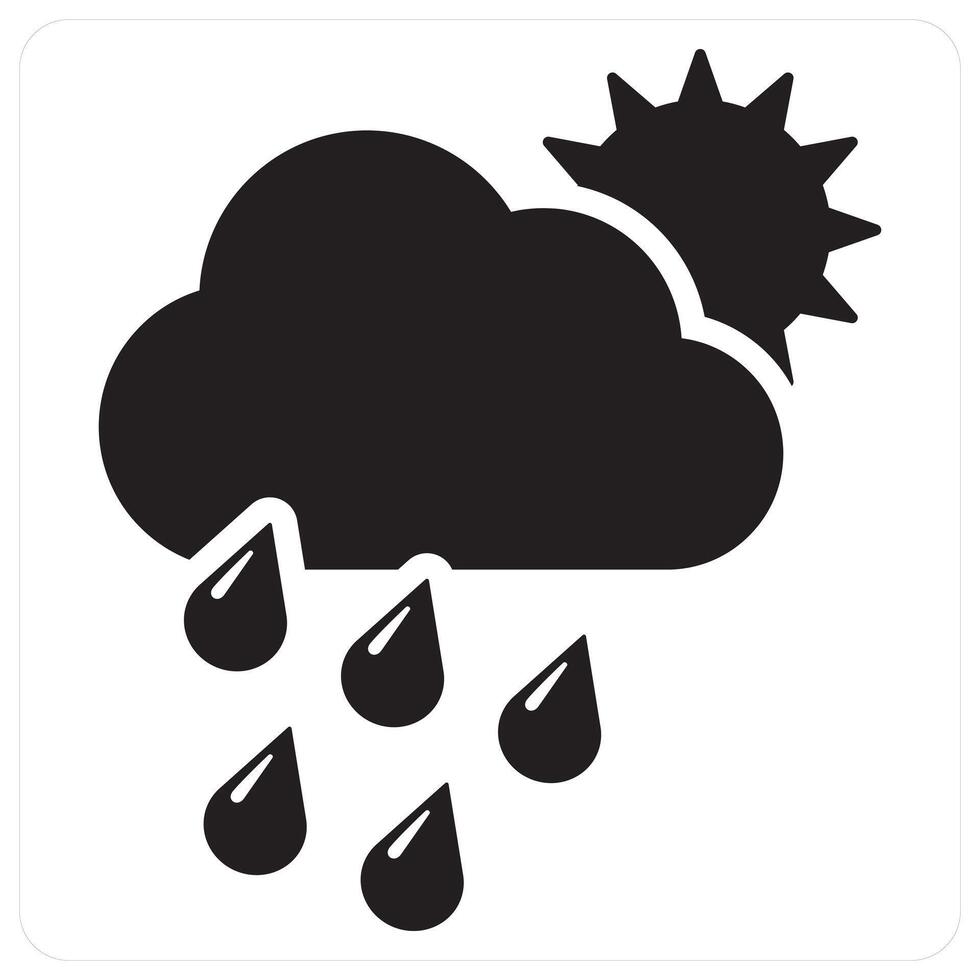 Rainy Day and weather concept in black filled color vector