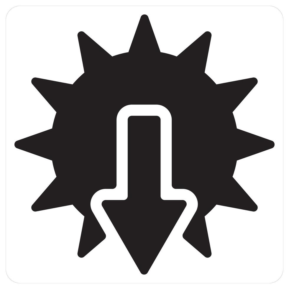 Sunset and weather icon concept in black filled color vector