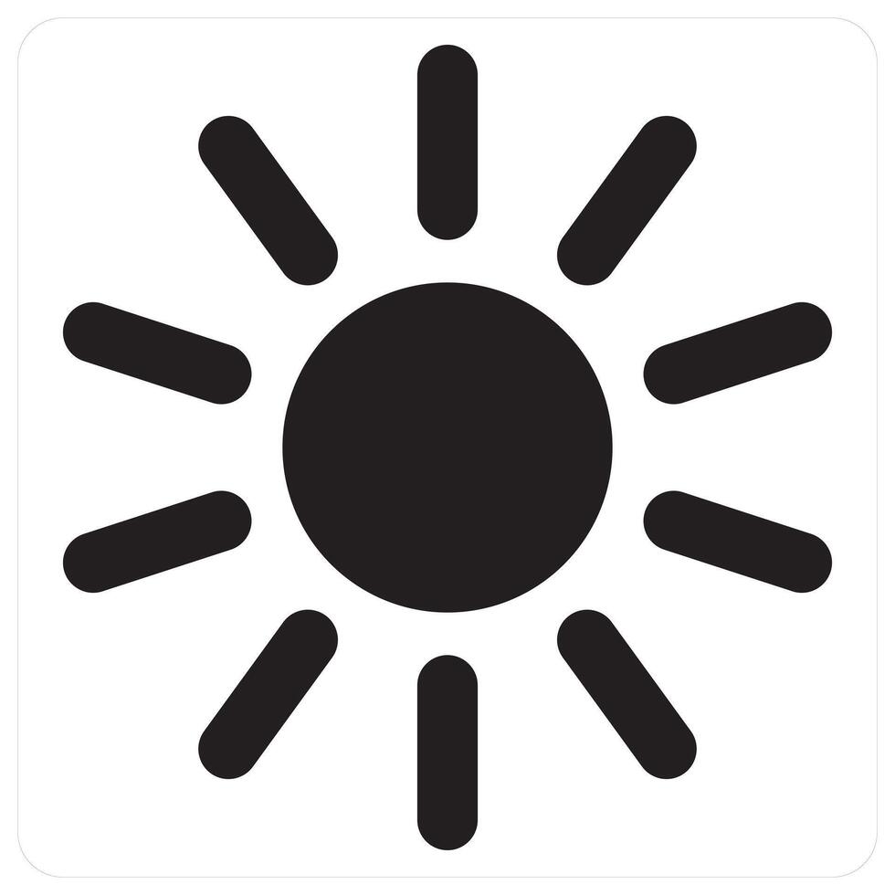 Sun and sunny day concept in black filled color vector