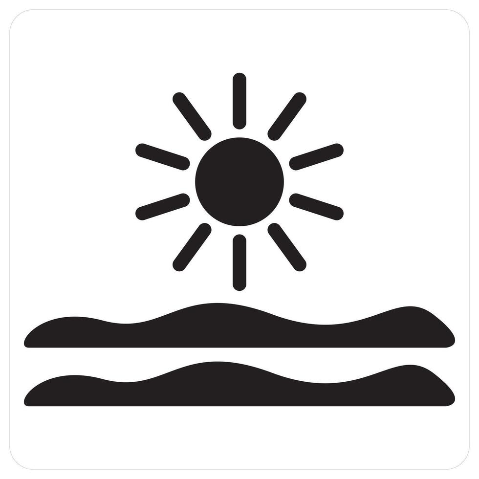 Morning View and ecology icon concept in black filled color vector