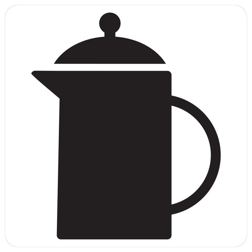 Jug and water icon concept in black filled color vector