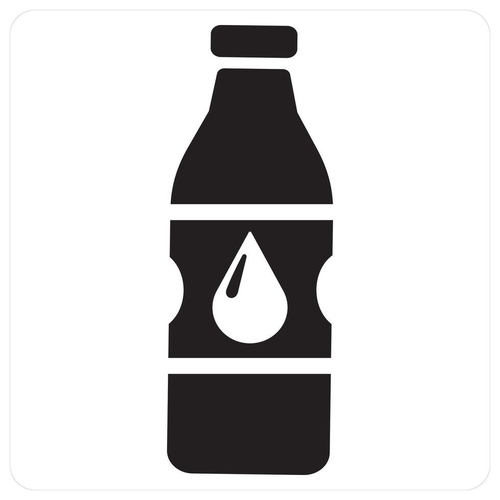 Water Bottle and drink icon concept in black filled color vector