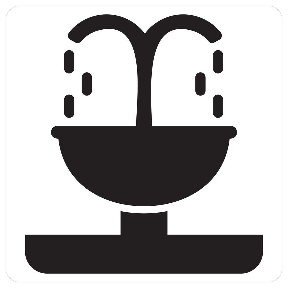 Fountain and waterfall icon concept in black filled color vector