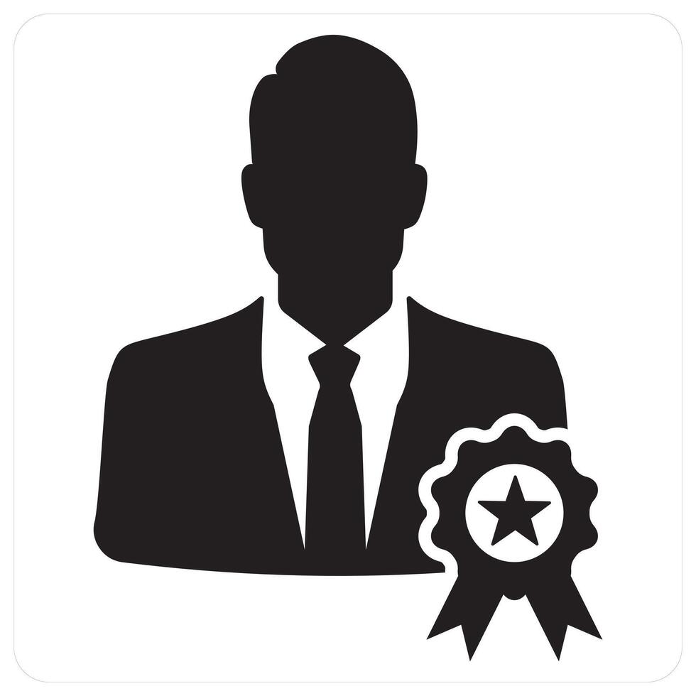 Best Employee and rating icon concept in black filled color vector