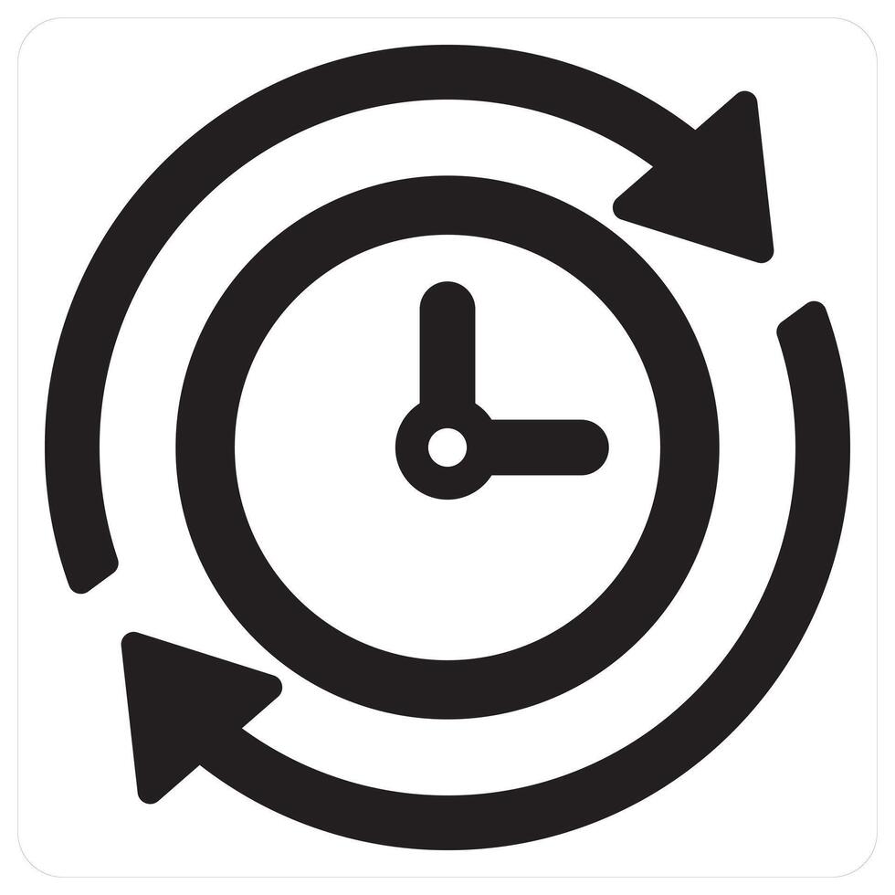 Time and alarm icon concept in black filled color vector