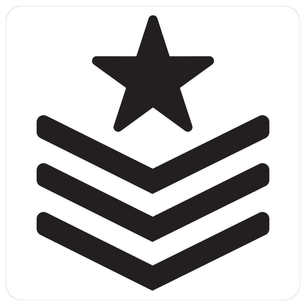 Army Badge and military icon concept in black filled color vector