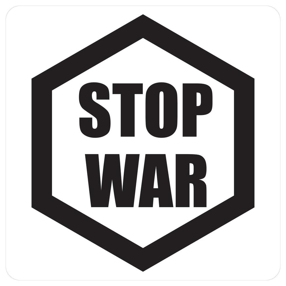 Stop War and protest icon concept in black filled color vector