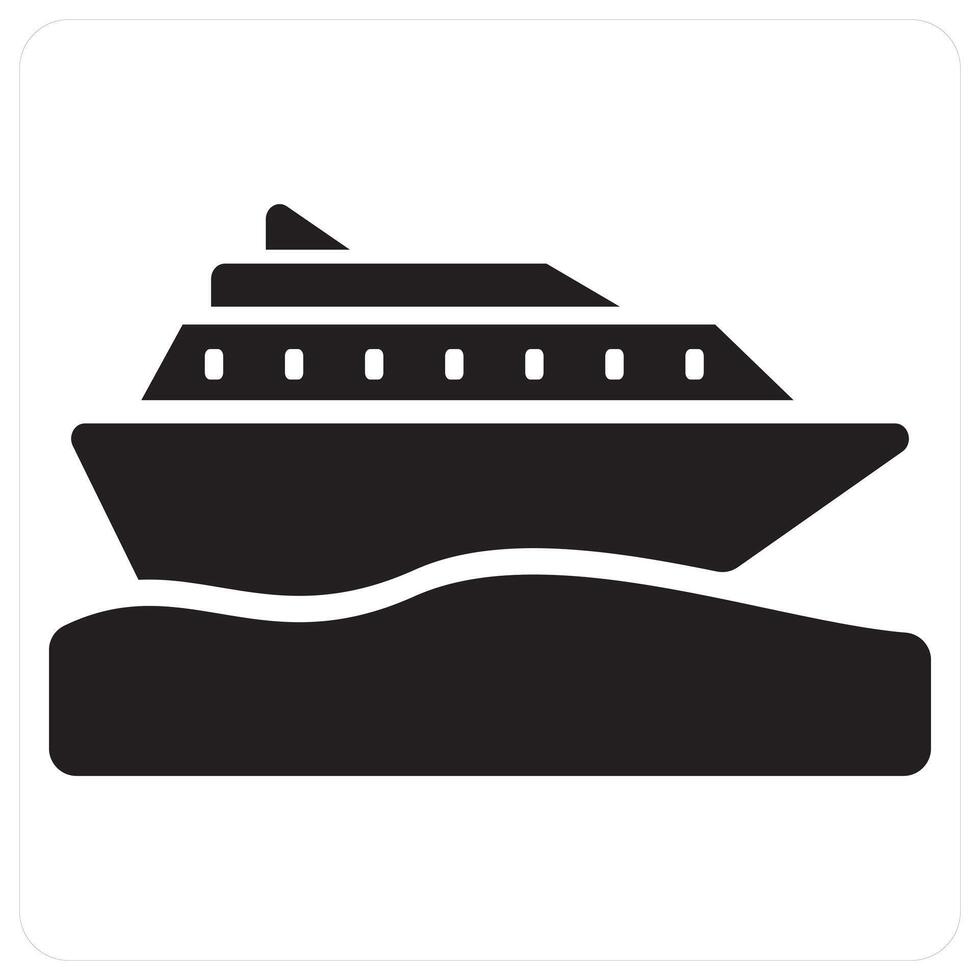 Ship and marine concept in black filled color vector