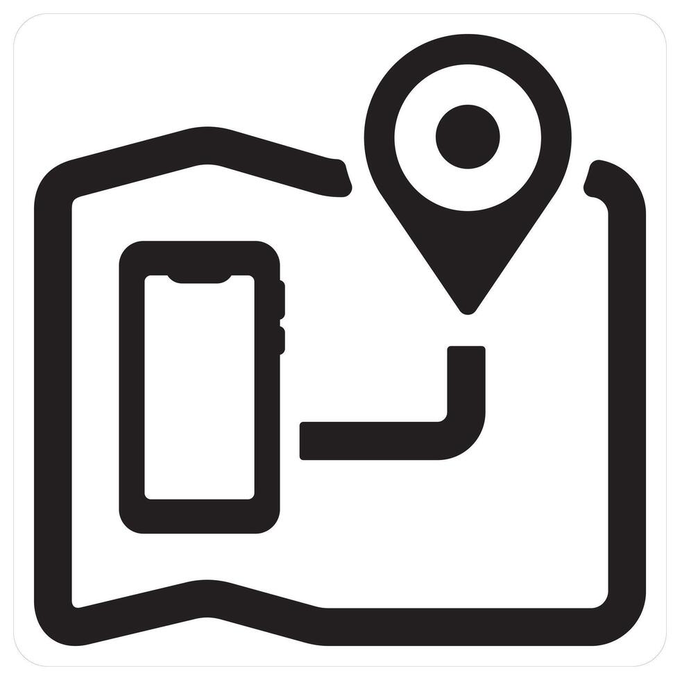 Mobile Navigation and gps icon concept in black filled color vector