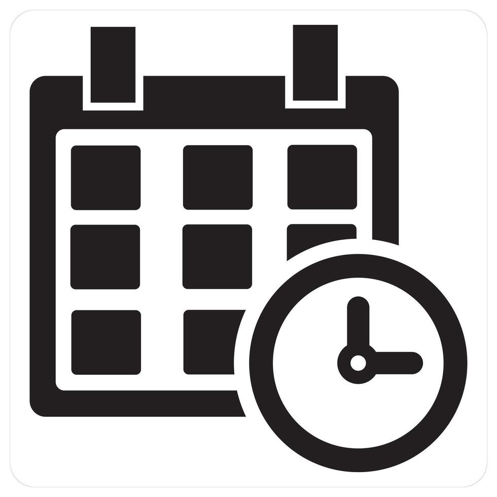 Schedule icon concept in black filled color vector