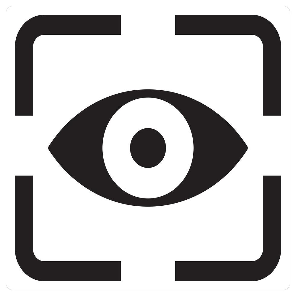 Vision and view in black filled color vector