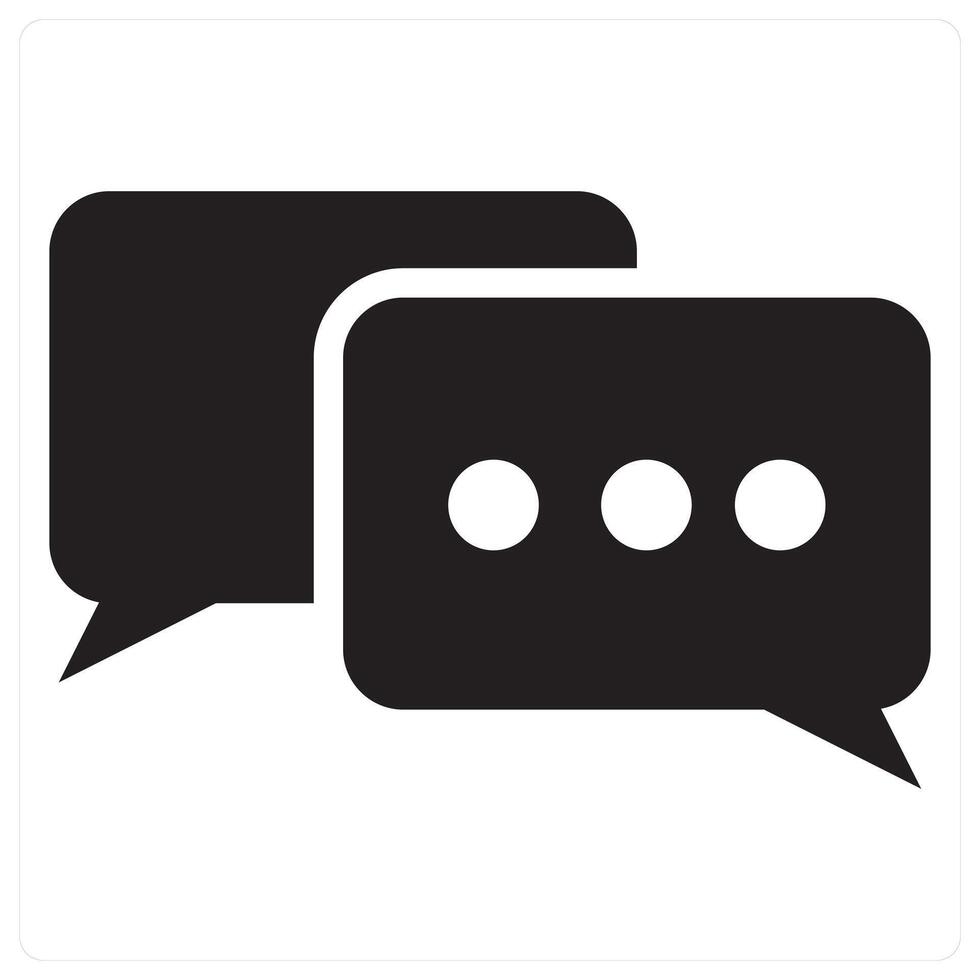 Chat Box and chat icon concept in black filled color vector