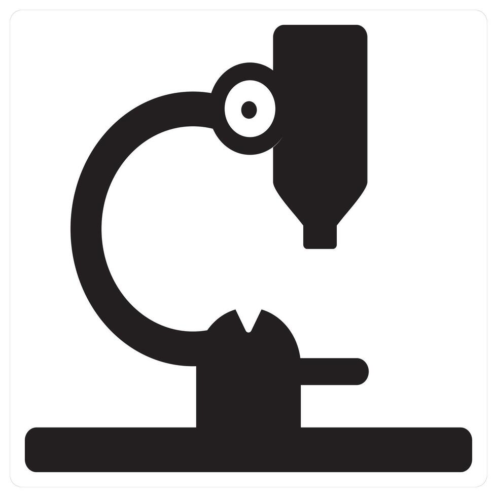 Microscope and science icon concept in black filled color vector