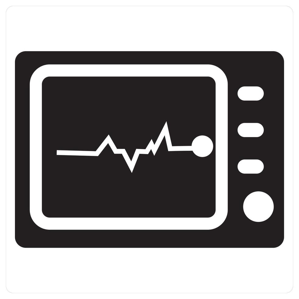 Electrocardiography and ecg icon concept in black filled color vector