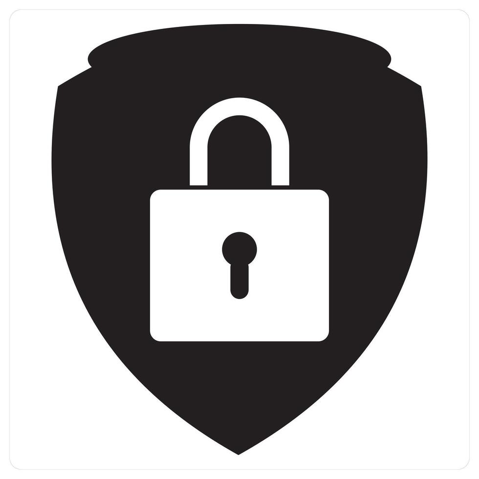 Security Shield icon concept in black filled color vector