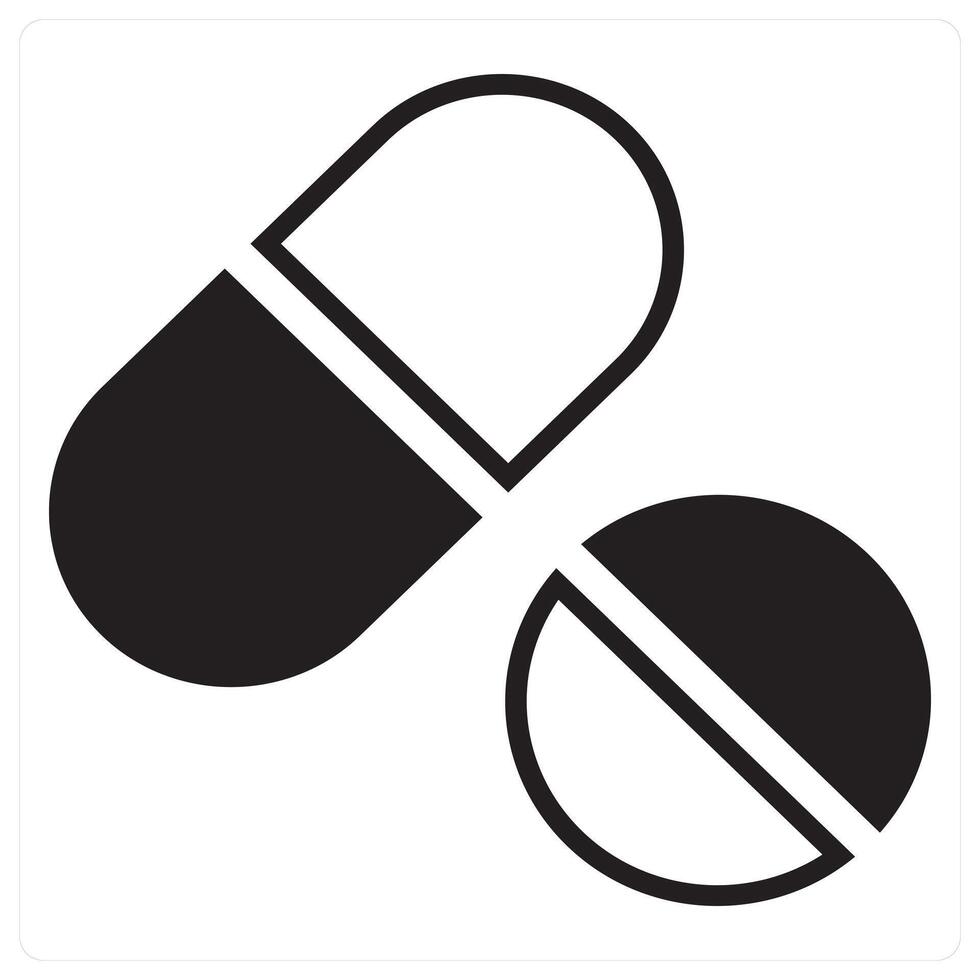 Medicine and hospital icon concept in black filled color vector